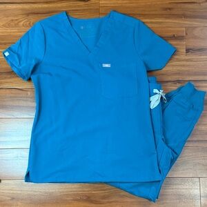 Figs Teal Scrub Set